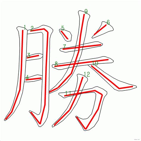 勝幾畫|漢字: 勝的筆畫順序 (“勝”12劃) 